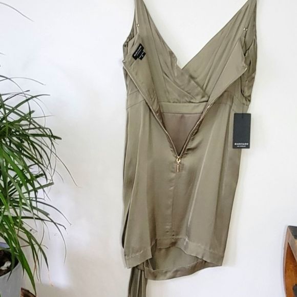 Marciano Thalia Asymmetric Olive Dress, 4, NWT - Picture 3 of 9